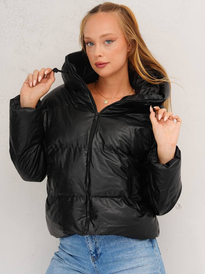 جاكيت نسائي كاجوال نفخ اسود