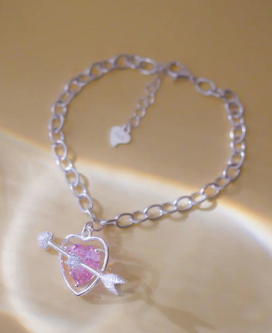 سوار قلب وردي