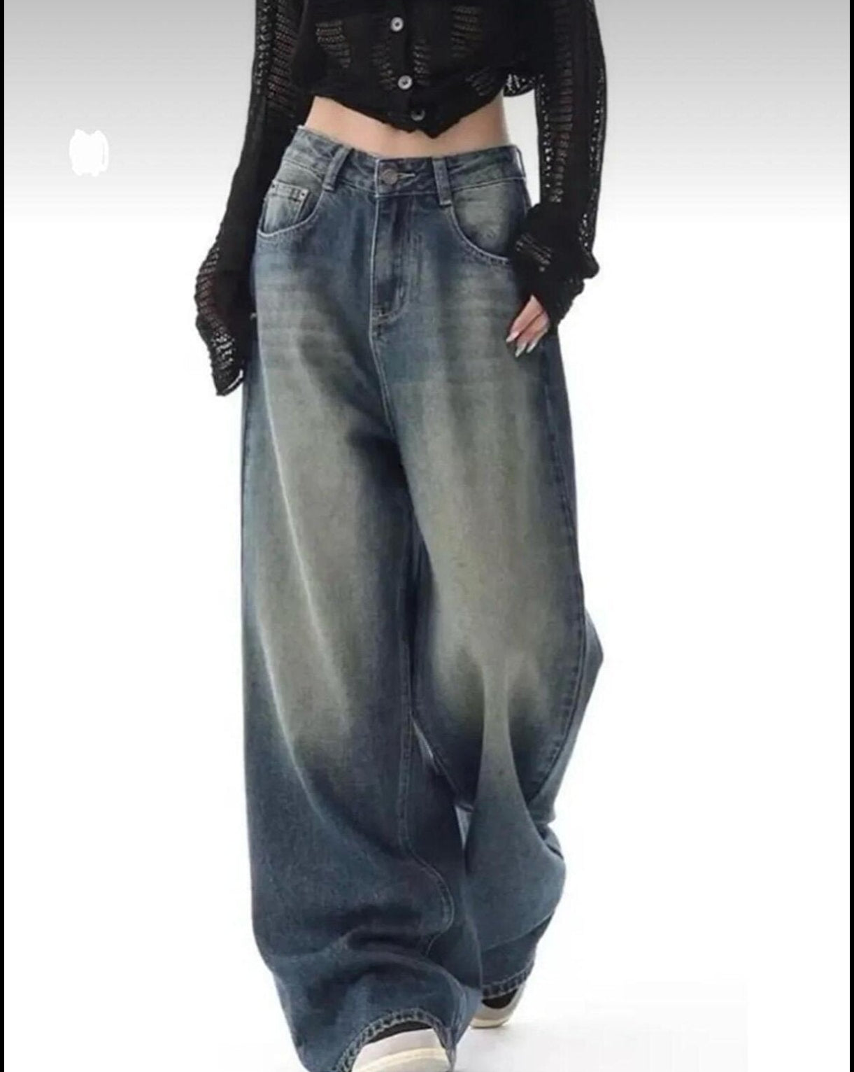 بنطرون جينز هاف ازرق غامق , قالب كبير