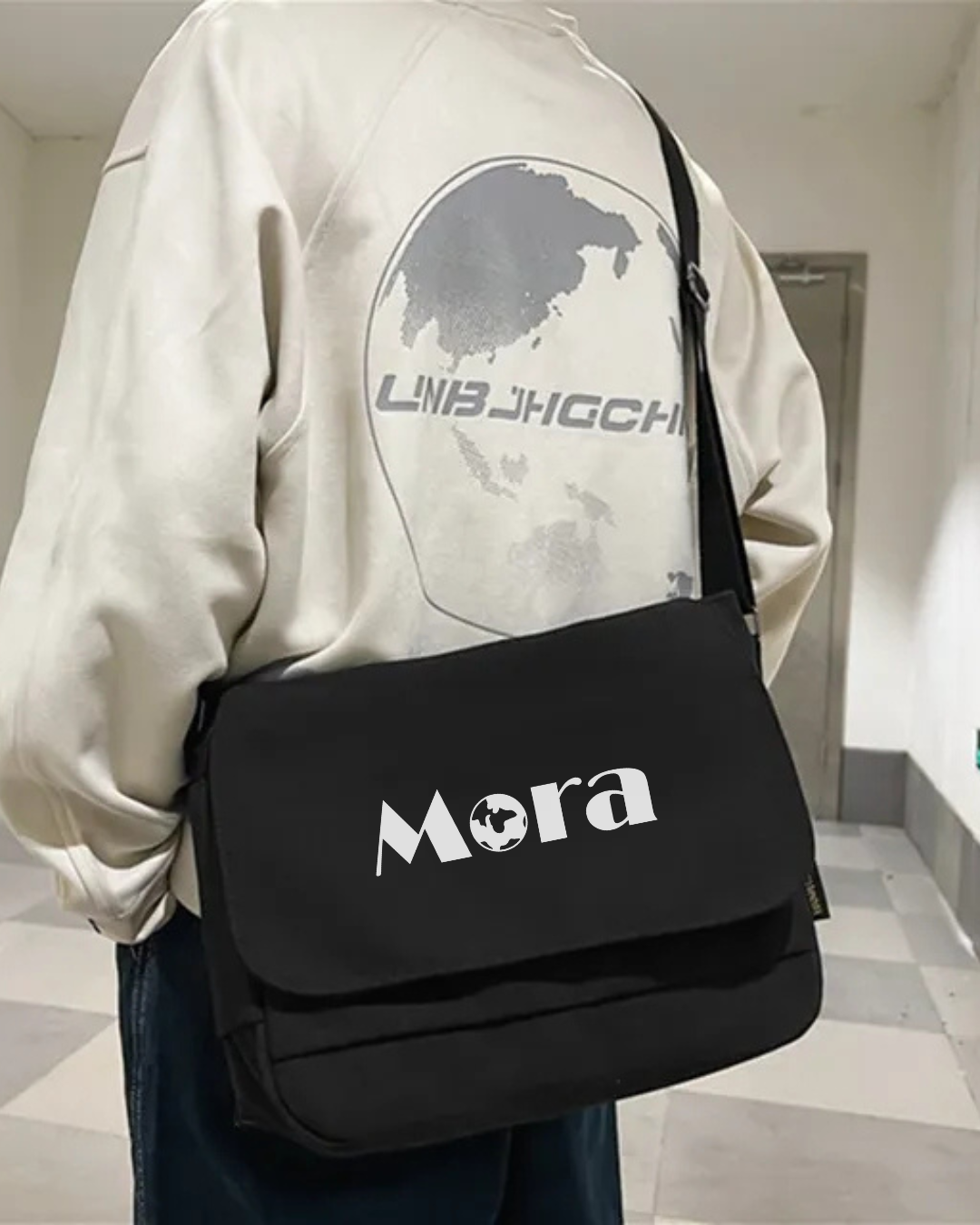 MORA - حقيبة كتف جانبية شعار مورا