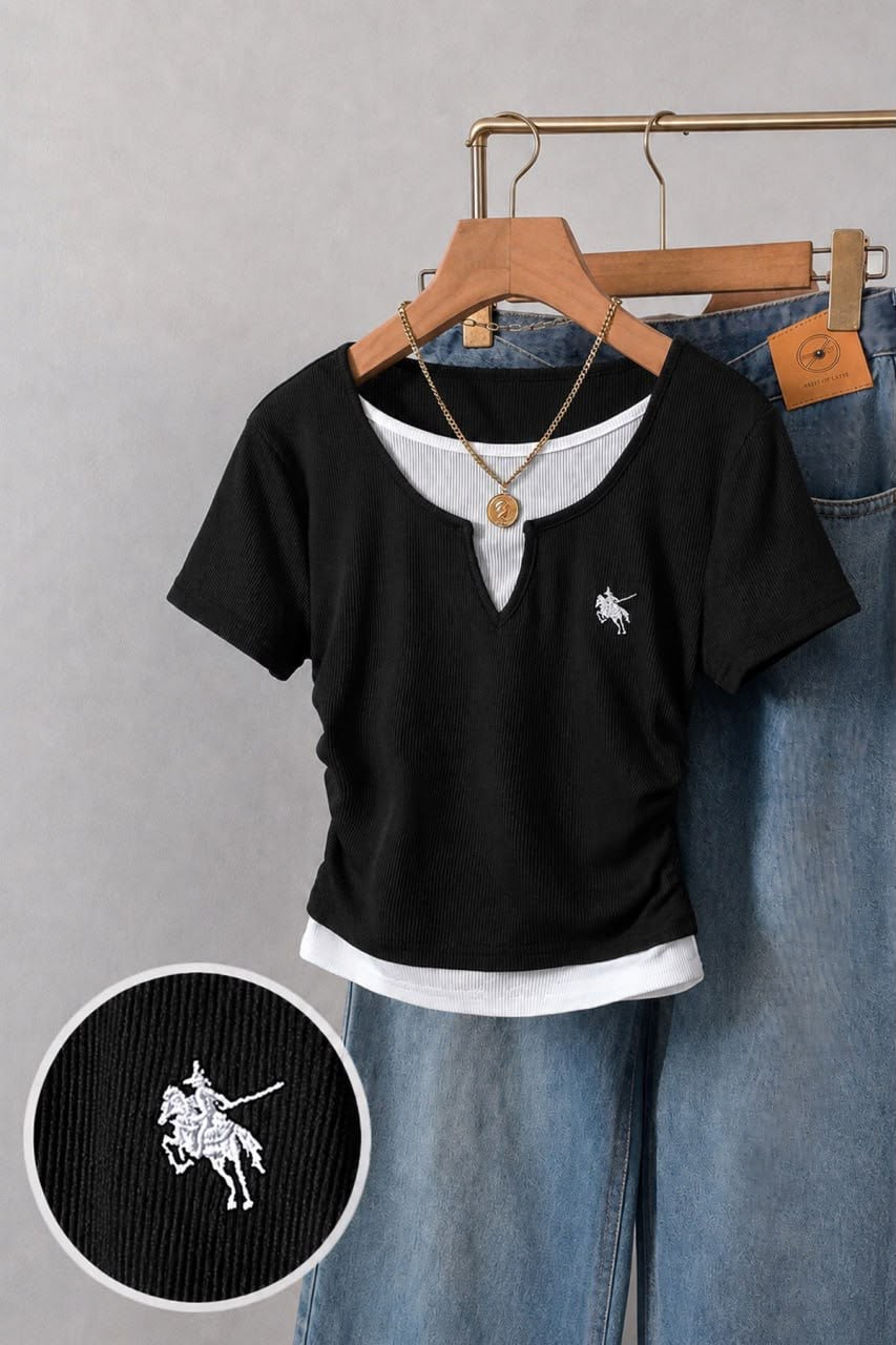 توب بناتي بولو اسود - polo