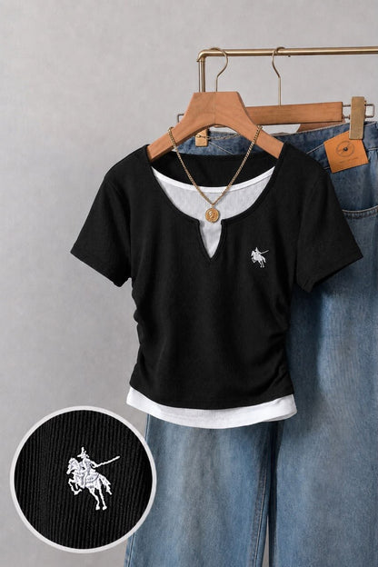 توب بناتي بولو اسود - polo