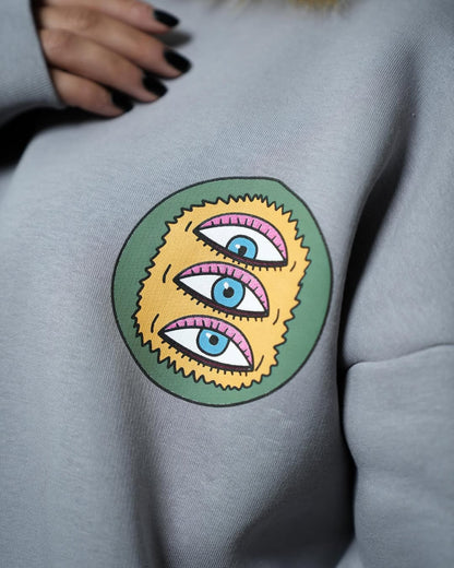 EST.75 - سويتر رجالي نسائي الاصدقاء رصاصي واسود