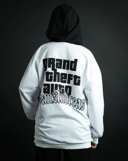 GTA SAN - هودي ابيض واسود , قالب طبيعي
