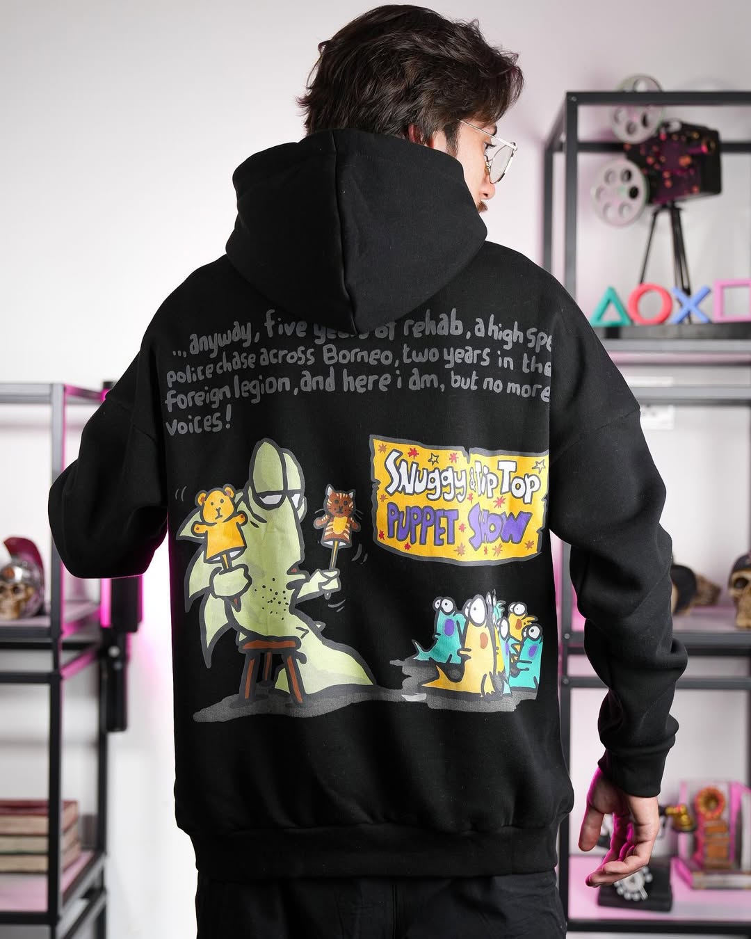 CARTOONERY هودي كارتوني لون اسود