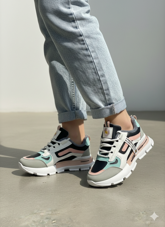 (القياسات بين 38>39) حذاء ملون نسائي ,قالب صغير