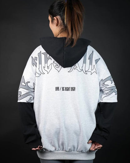 SK - هودي اسود ورصاصي , قالب طبيعي