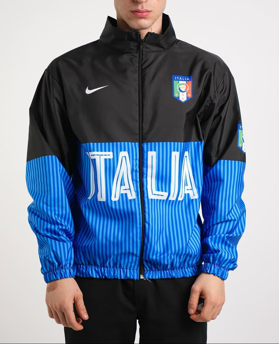 جاكيت ايطاليا نايك ازرق واسود , مطري خفيف
