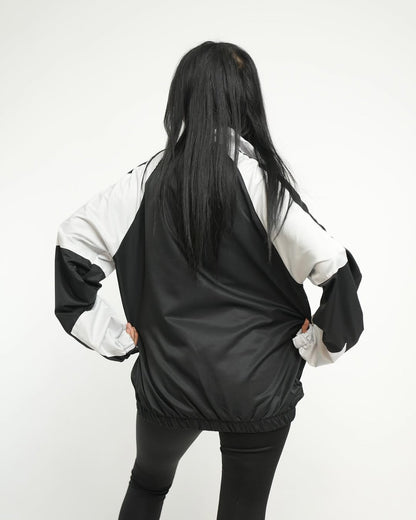 جاكيت اسود وابيض سادة , مطري خفيف