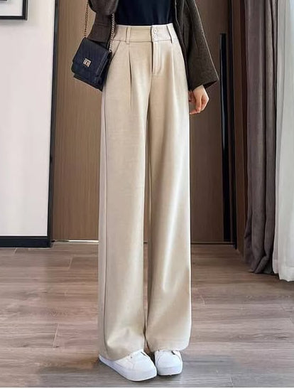 بنطرون قماش بيجي رسمي شتائي ثخين *