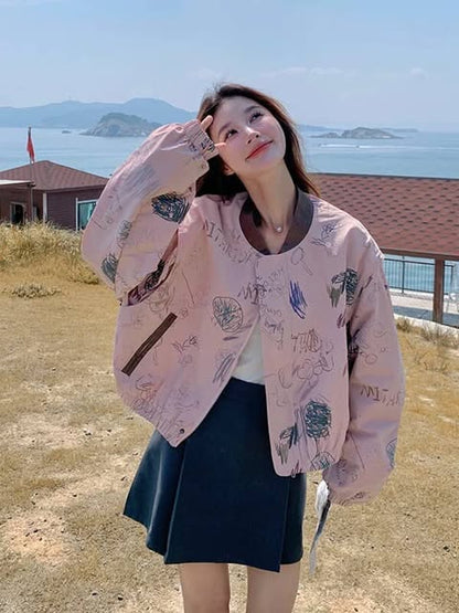 جاكيت وردي بناتي مطري ’ قالب طبيعي *