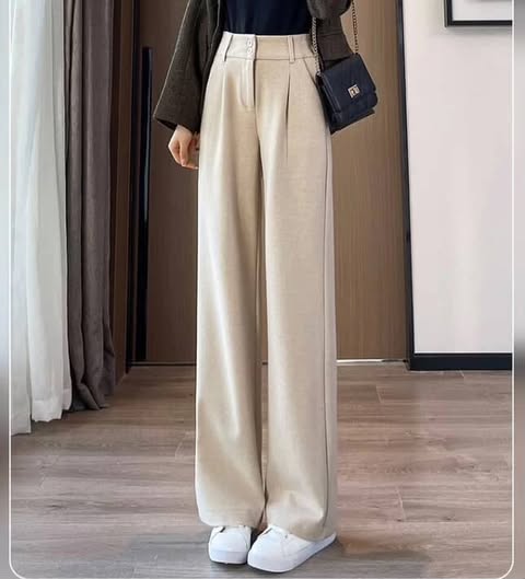 بنطرون قماش بيجي رسمي شتائي ثخين *