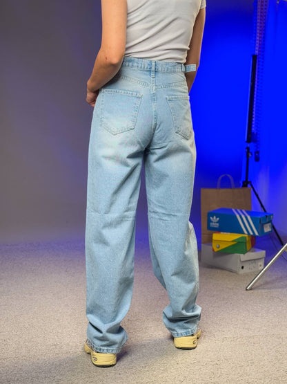 بنطرون جينز احزمة من الجوانب ثلجي ورصاصي , ،قالب طبيعي