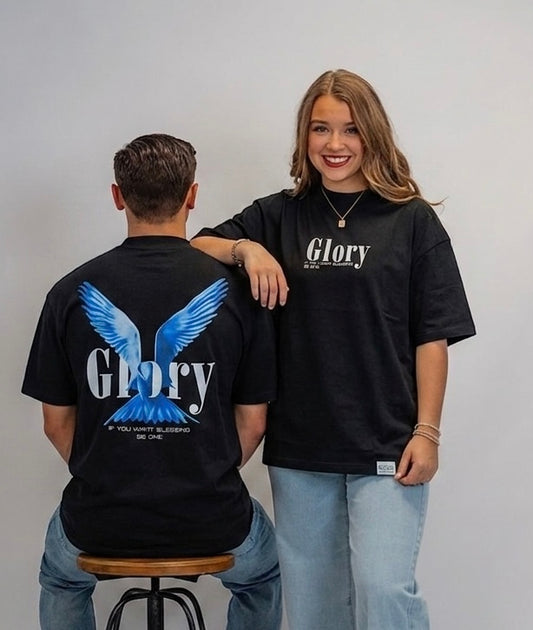 تيشيرت Glory اسود , قالب طبيعي •l