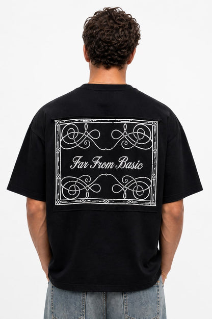 تيشيرت " Far From Basic" لونين ( اسود, نيلي)
