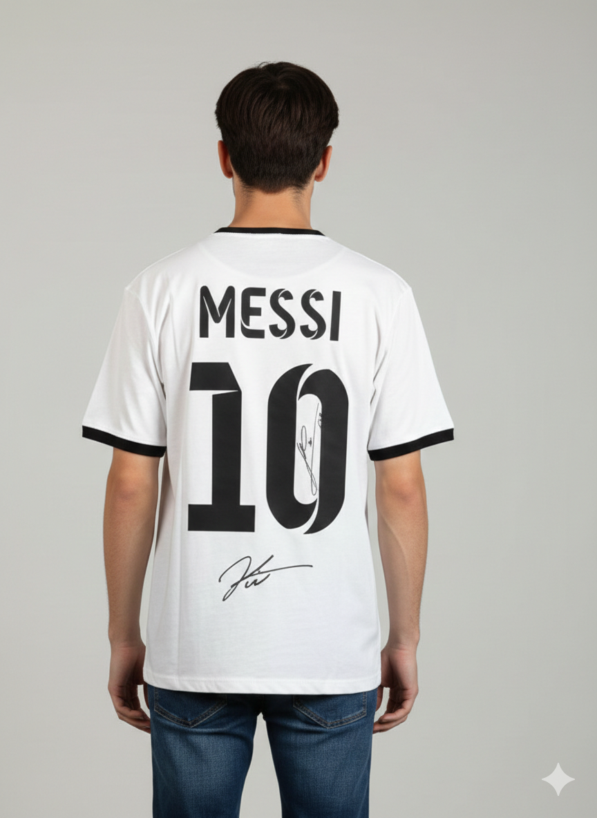 تيشيرت قالب طبيعي برشلونة مع توقيع ميسي