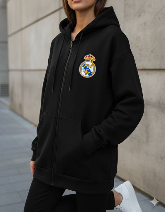 جاكيت ريال مدريد جانبية , قطني