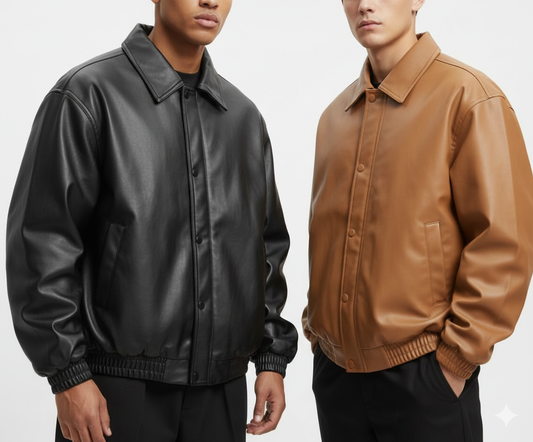 جاكيت بومبر جلد اصلي , مبطن ثخين جودة عالية , قالب كبير