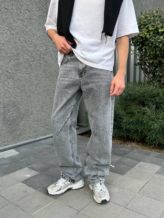 بنطرون جينز رجالي رصاصي