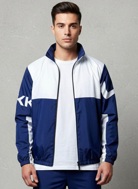 جاكيت نايك ابيض ونيلي ,مطري خفيف✅