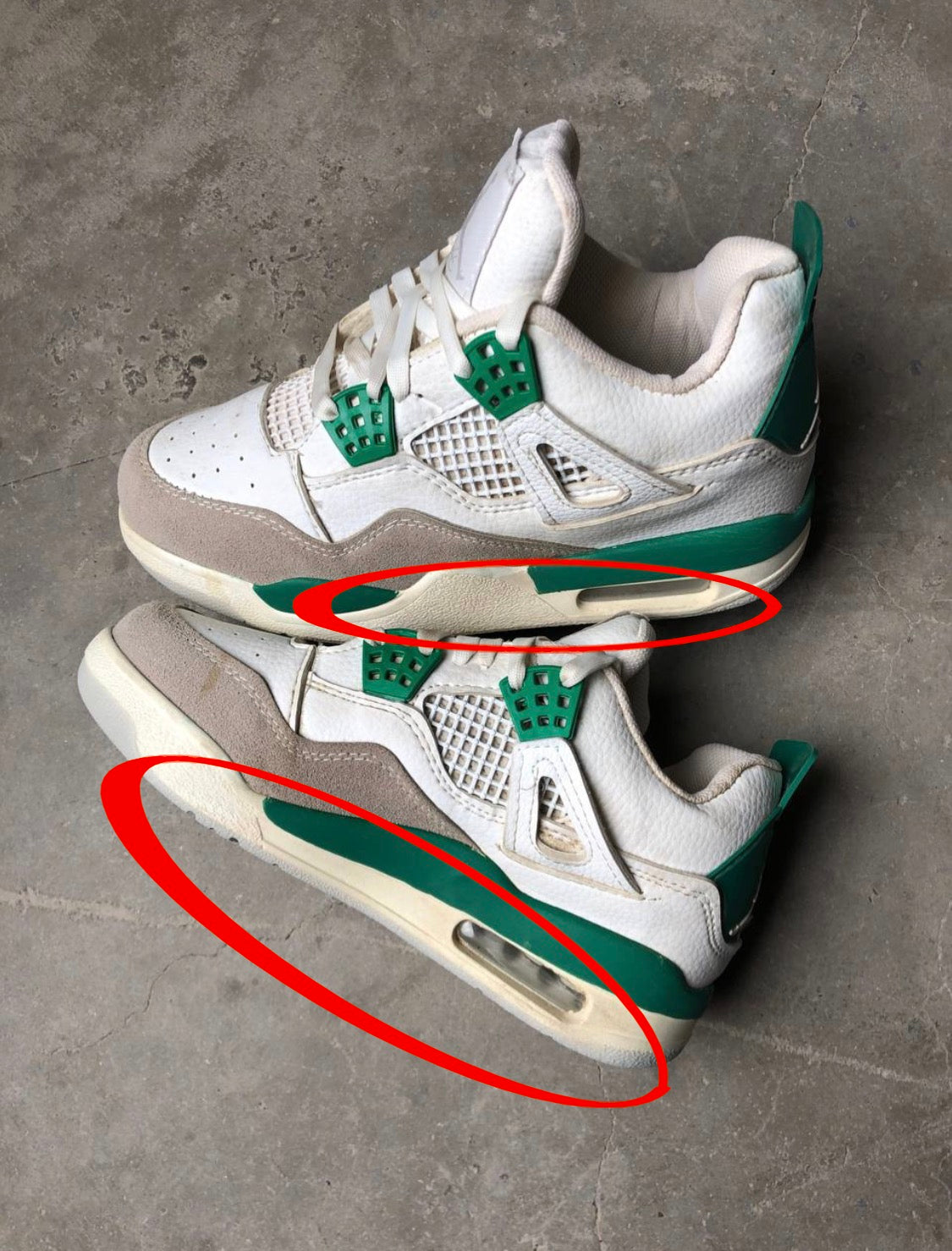 حذاء نايك جي 4 , معيوب ( صفار إسفل الحذاء )