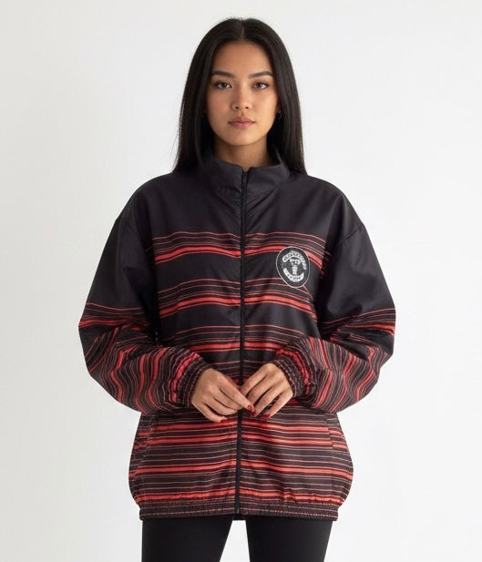 جاكيت مانشستر يونايتد اسود واحمر مطري خفيف