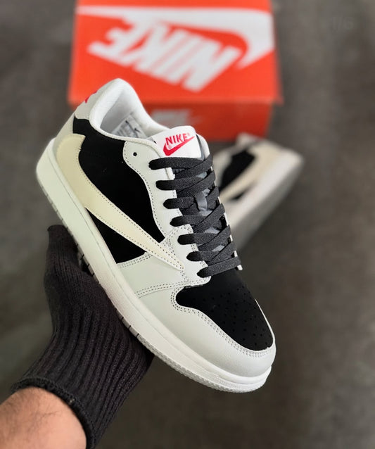 حذاء جوردن ترايفس سكوت اسود وابيض وبيجي ,قالب طبيعي