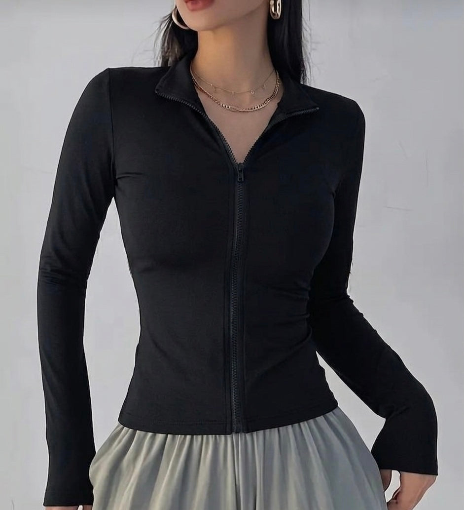 جاكيت صيفي نسائي اسود سادة