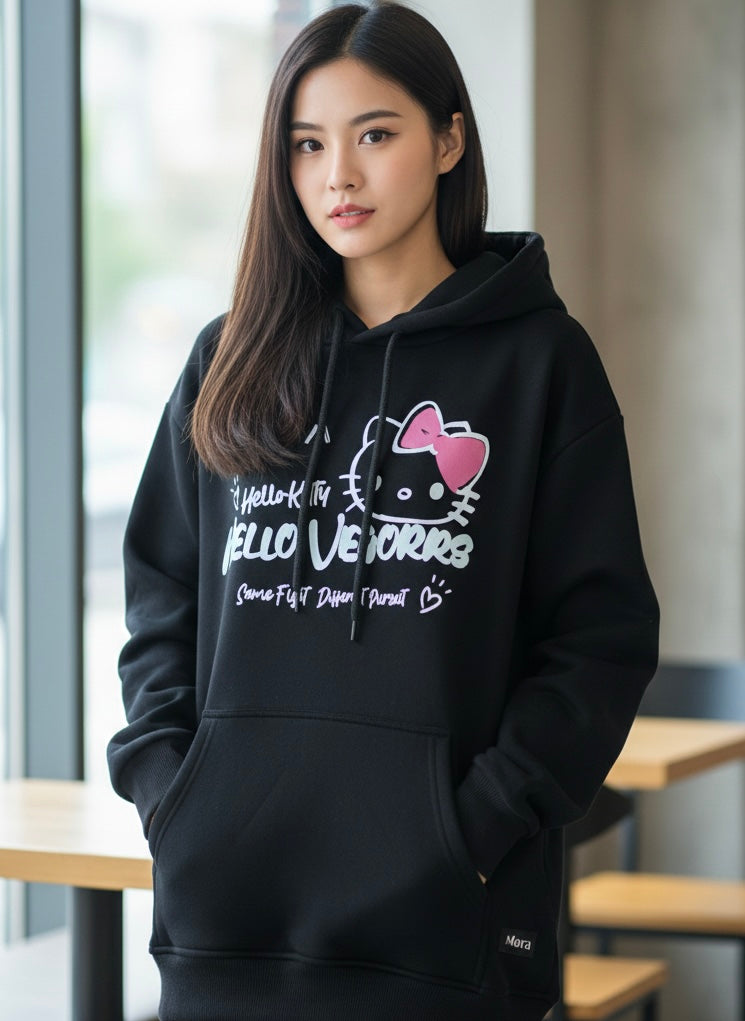 هودي هيلو كيتي اسود , قالب طبيعي ✅