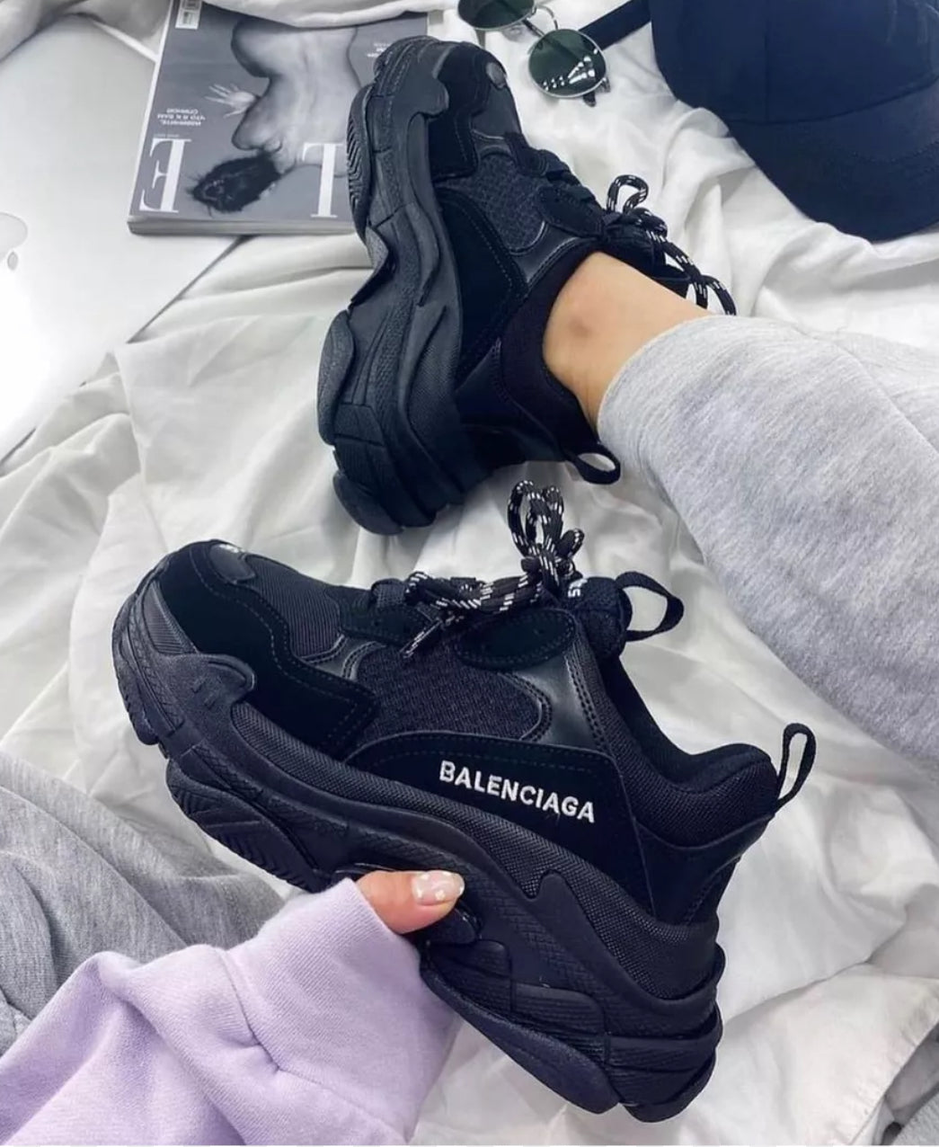 حذاء بالنسياغا تريبل أس سنيكر اسود ,قالب طبيعي (القياسات بين 36>44)