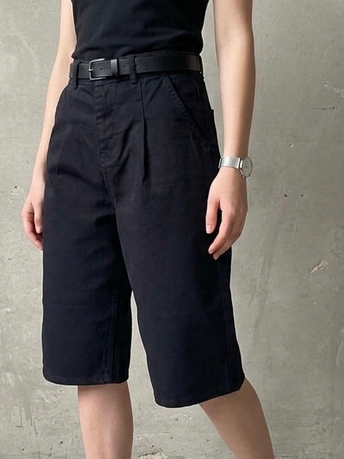 شورت جينز اسود سادة , قالب طبيعي