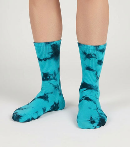 جوارب رياضية تاي-داي سمائي واسود ✅