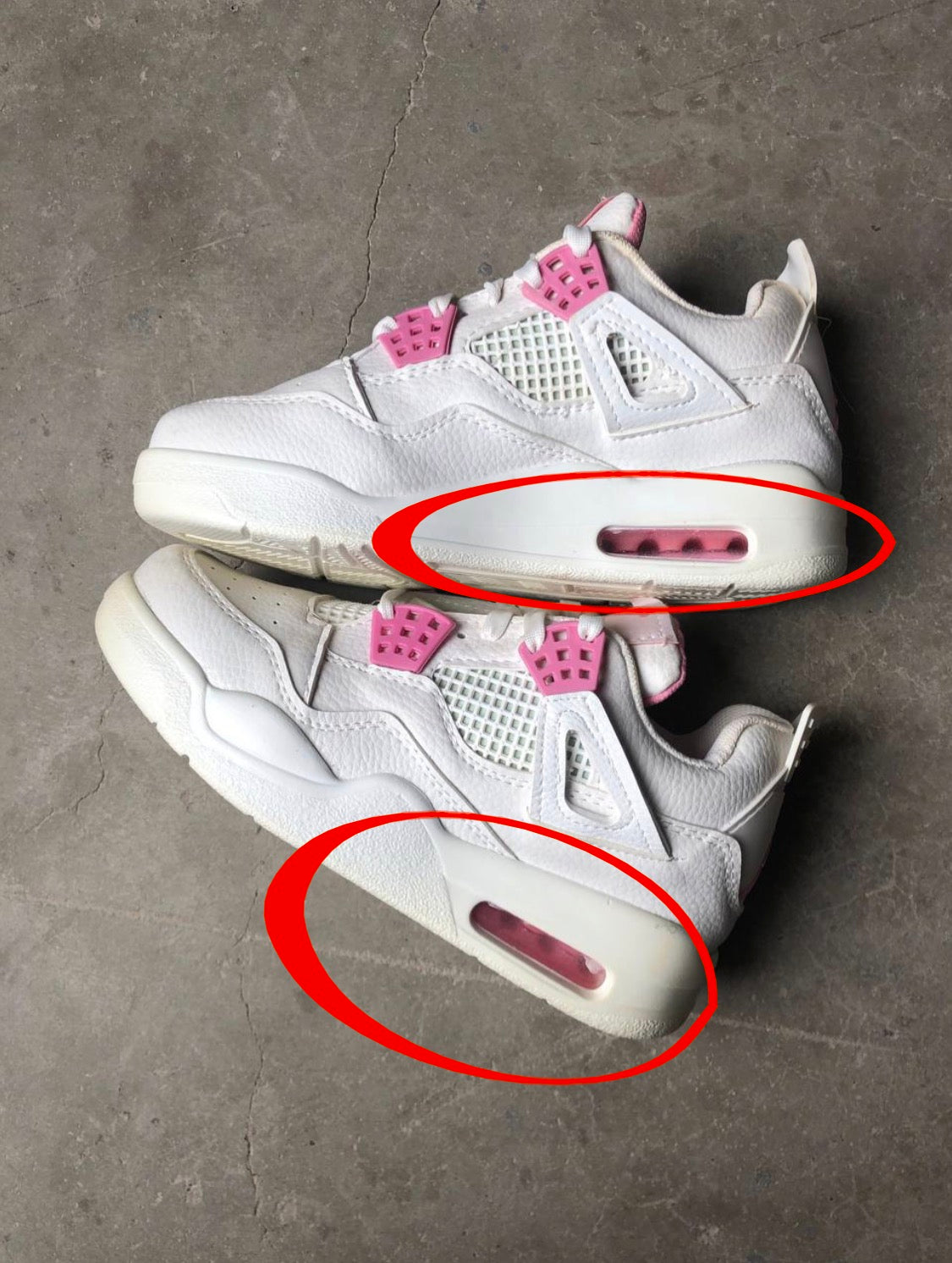 حذاء نايك جي 4 معيوب , صفار اسفل الحذاء