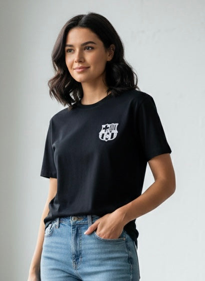 تيشيرت نادي برشلونه ابيض واسود