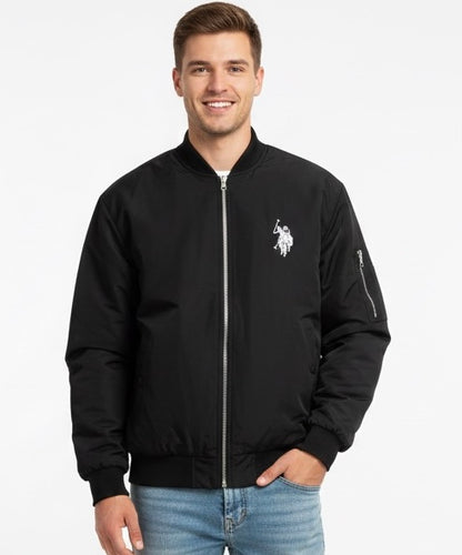 polo usa - جاكيت اسود بولو , مطري مبطن