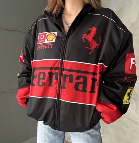 جاكيت فيراري اسود مطري خفيف
