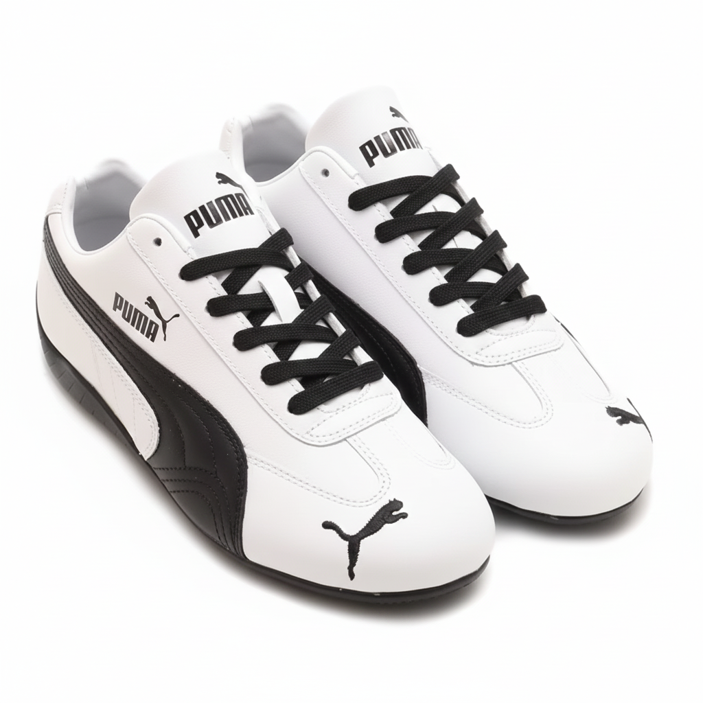 حذاء بوما جلد ابيض واسود , قالب طبيعي (القياسات بين 36>45) - PUMA