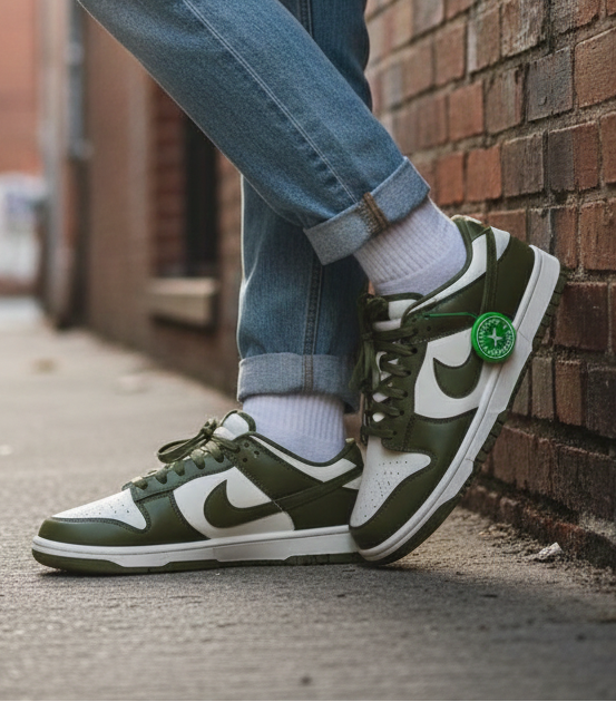 SB Nike حذاء نايك ناصي زيتوني وبيجي ,قالب طبيعي ✅