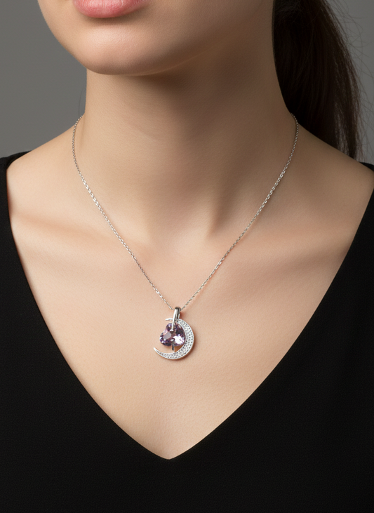 قلادة قلب وهلال ✅