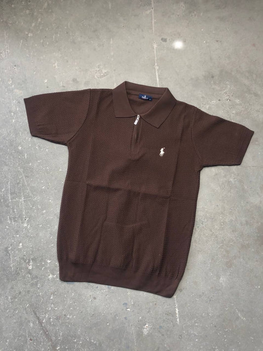 تيشيرت بولو نصف سحاب جوزي قالب طبيعي