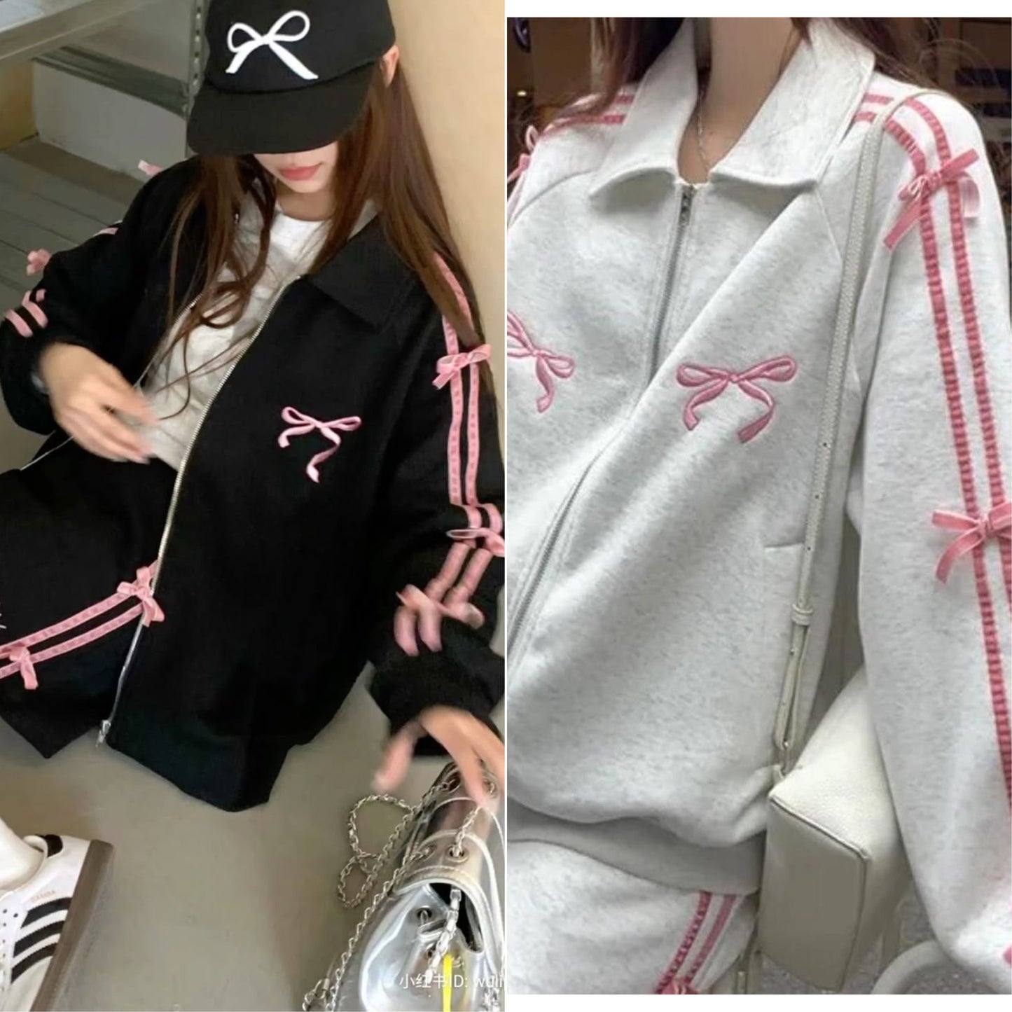 جاكيت قطني نسائي شريط فيونكة