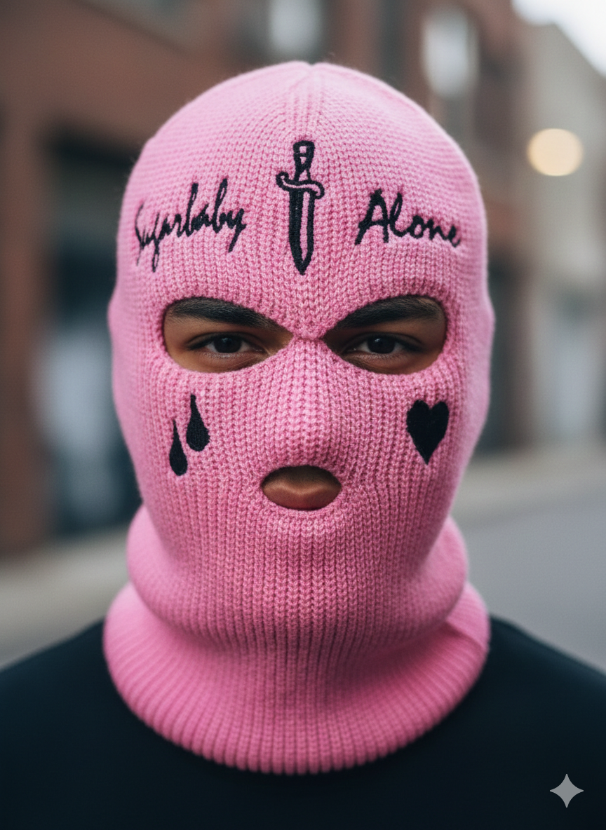 ماسك وردي شوجر بيبي دمعة وقلب