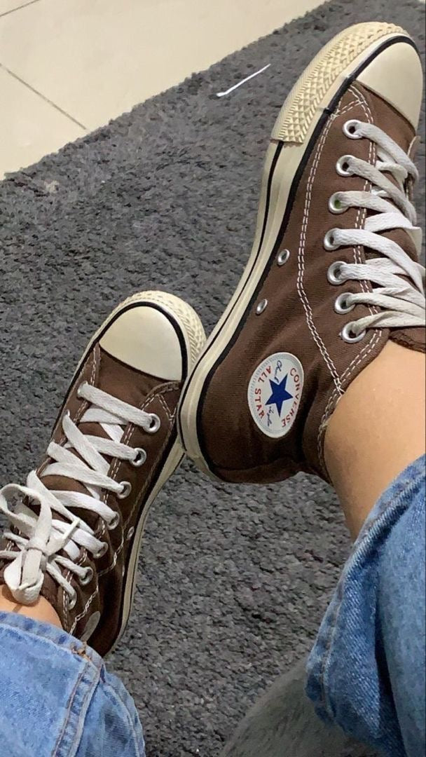 حذاء كونفرس ال ستار قهوائي وجوزي ,قالب طبيعي (القياسات بين 36>44)