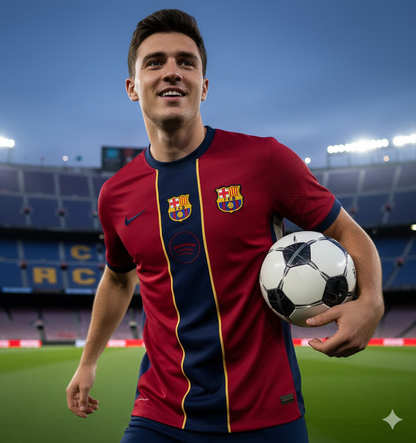 تيشيرت برشلونة نايك خط ازرق , قالب كبير