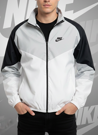 جاكيت نايك ابيض واسود , مطري خفيف✅