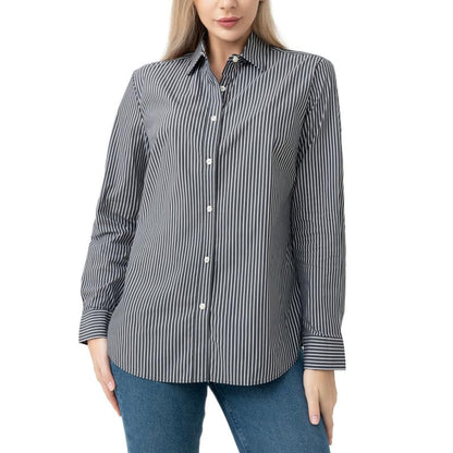 قميص نسائي مخطط اسود وابيض