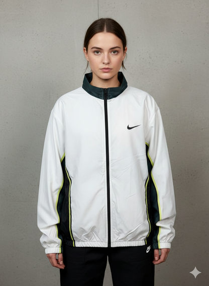 جاكيت نايك ابيض وزيتوني ,مطري خفيف ✅