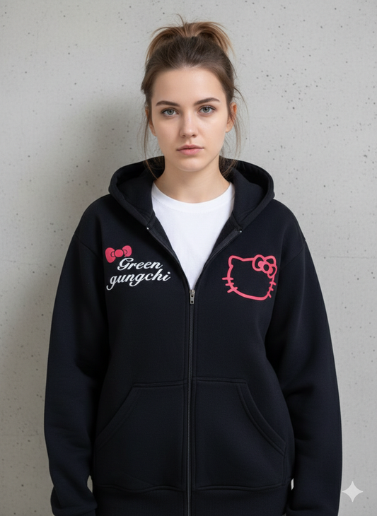 جاكيت قناع هيلو كيتي لون اسود