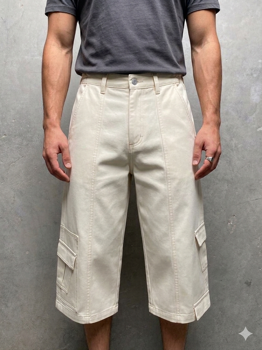 شورت كتان جعب اوف وايت , قالب طبيعي