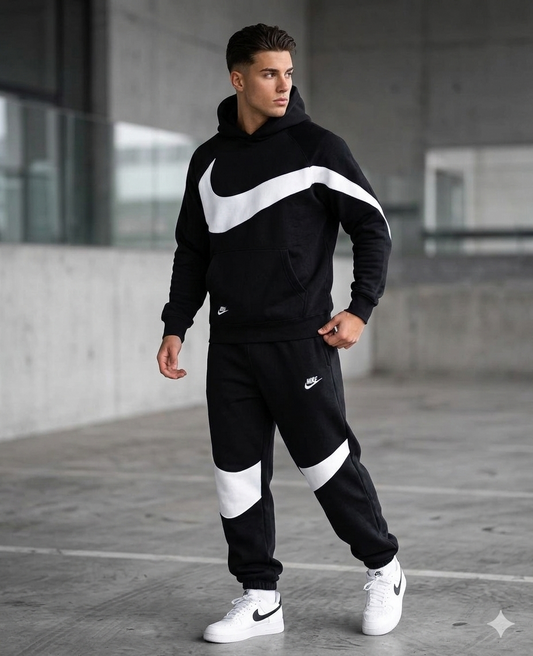 تراك اسود وابيض نايك رجالي نسائي قالب كبير